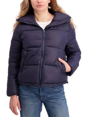 Hudson Women's Short Puffer Jacket Navy, Size XL (New)
